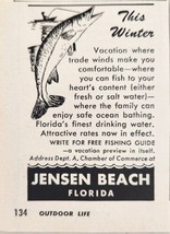 1955 Vintage Print Ad Winter Fishing &amp; Bathing Jensen Beach,Florida  - £6.45 GBP