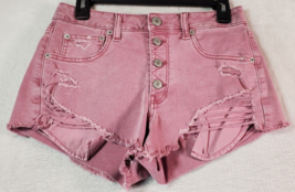 American Eagle Outfitters Shorts Womens Size 6 Purple Pink Distressed Button Fly - £11.42 GBP