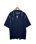 Nike Shirt Mens XXL Blue Dri Fit Polo Short Sleeve Swoosh Logo Golf Athl... - $29.77 CAD