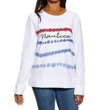 Nautica Women Long Sleeve Crewneck Shirt White Base Color Small NWT - £21.64 GBP