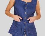 Current Air Denim Button Front Vest Blue - $41.00