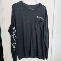 Salt Life Shirt Adult Size Large Gray Long Sleeve &quot;Hook Line &amp; Sinker&quot; G... - $17.59