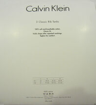 3 GENUINE CALVIN KLEIN SIZE SMALL COTTON WHITE RIB TANK T-SHIRT / UNDERS... - $38.90