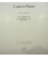 3 GENUINE CALVIN KLEIN SIZE SMALL COTTON WHITE RIB TANK T-SHIRT / UNDERS... - £27.46 GBP