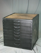 Vintage Flat File Cabinet Reclaimed wood industrial style printer&#39;s cabinet - £3,050.99 GBP