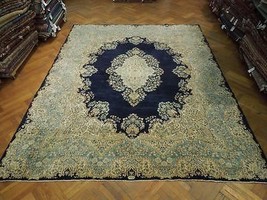 10x12 Authentic Persian Kerman Rug DARK BLUE - £2,229.73 GBP