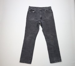 Vintage 70s Streetwear Mens Size 36x32 Thrashed Bootcut Denim Jeans Blac... - $44.50