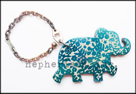 AUTH NWB Hermes HAATI ELEPHANT Animal Keyring Keychain or Bag Charm BLUE... - £477.88 GBP