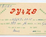 QSL Card PY4ZG Belo Horizonte Brasil 1957 - £7.93 GBP