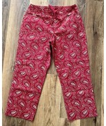 Lauren Ralph Lauren Red Green Cream Paisley Cropped Straight Leg Chinos ... - £22.28 GBP