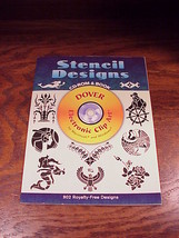 Dover Stencil Designs Book and CD for Macintosch and PCs, 1998, 902 Desi... - $7.95