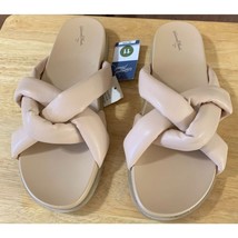 New Universal Thread Womens Size 11 SLip On Sandal Slide Shoes Beige tan - $12.87