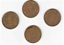 Lot Of (4) Stockholm, Sweden Gröna Lund Amusement Park Brass Tokens - £7.86 GBP