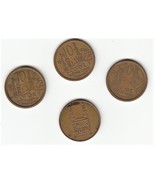 Lot of (4) STOCKHOLM, SWEDEN Gröna Lund Amusement Park Brass Tokens - $189.09 MXN