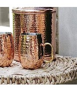 Pack Of 6 Moscow Mule Copper Stainless Steel Hammered Barrel Cup Mug Gol... - £70.48 GBP