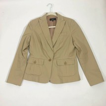 EUC Talbots Khaki One Button Blazer Wms Size 6P - $464.01 MXN