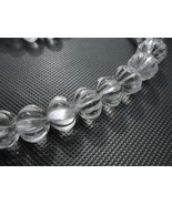 Strand of 10 mm Chinese Vintage New Carved Rock Crystal Clear Quartz Melon - £79.60 GBP