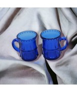 2 Vintage Miniature Cobalt Mugs, Numbers 1 and 2 on the bottom - $30.00