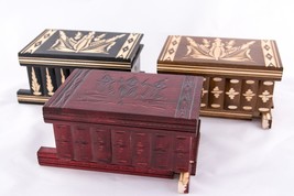 3x pcs Secret Puzzle Compartment Wooden Magic Puzzle Box Hungarian Jewelry Lock - £116.59 GBP