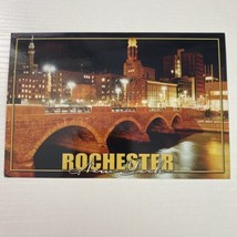 Postcard Main Street Bridge at Night in Rochester New York, NY - £7.62 GBP