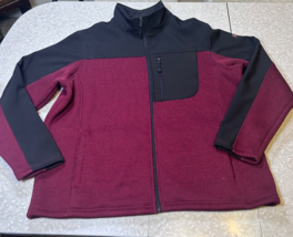 Swiss Tech Men's Size XL 46-48 Black burgundy Full Zip Softshell Jacket ... - $19.99