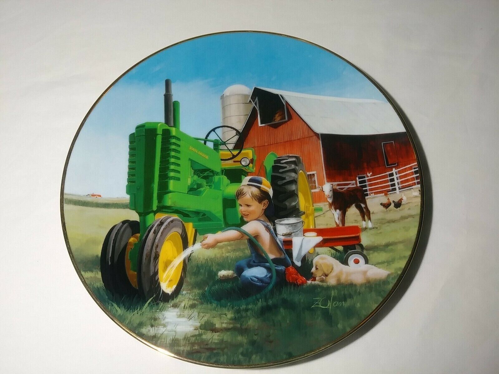 Little Farmhands (CLEAN AND SHINY) Donald Zolan Danbury Mint Collectors Plate - £13.45 GBP