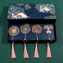 Metal Leaf Bookmarks, Classic Vintage Bookmarks with a Tassel- Gift Box  - $8.99