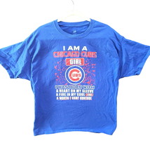 Hanes Womens T-Shirt Multicolor Size XL 100% Cotton I Am A Chicago Cubs ... - $14.20