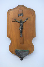 ⭐Vintage French religious wall decoration,holy water font,crucifix - £27.76 GBP