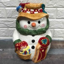 Mr. Mr Christmas Animated head turns 11” Snowman Cookie Jar - £62.50 GBP