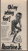 1951 Vintage Ad Asorbine Jr. Muscle Rub Wooden Man - £6.98 GBP