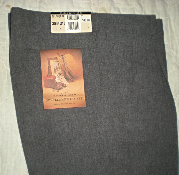 Men&#39;s Pants- Gray- Haggar Pants  Waist Size 38 &amp; Length 31 - $18.90