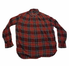 Madewell Central Long Sleeve Tartan Plaid Shirt Wool Blend Small Top Red... - $13.55
