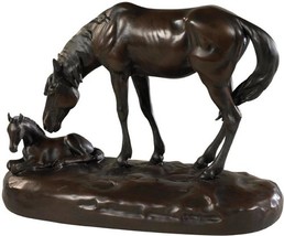 Sculpture Lodge Just Resting Horse Chocolate Brown Cast Resin Hand-Cast - £270.93 GBP