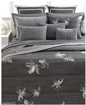 Vera Wang "Charcoal Flower" 2pc Euro Shams Set Bnip $195ec - $136.57