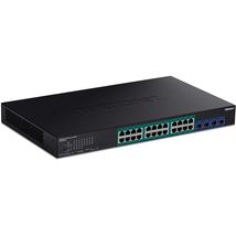 TRENDnet 28-Port Gigabit Web Smart PoE+ Switch, 24 x Gigabit Ports, 4 x Shared G - £412.51 GBP