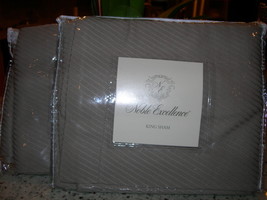 NOBLE EXCELLENCE  &quot; TAUPE &quot;  2PC KING SHAM  SOLID  NIB - $49.49