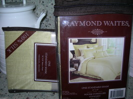 Raymond Waites Versailles Pistachio  2pc  Standard Shams 100% Silk Nip - £71.21 GBP