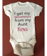 I get my awesomeness From My Aunt Personalized Baby Bodysuit or Toddler ... - £9.45 GBP