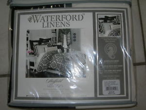 WATERFORD "SHEFFIELD"1pc  QN BEDSKIRT BLACK/WHITE  $200 NIP - £55.38 GBP