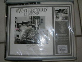 Waterford &quot;SHEFFIELD&quot;1pc Qn Bedskirt BLACK/WHITE $200 Nip - £55.55 GBP