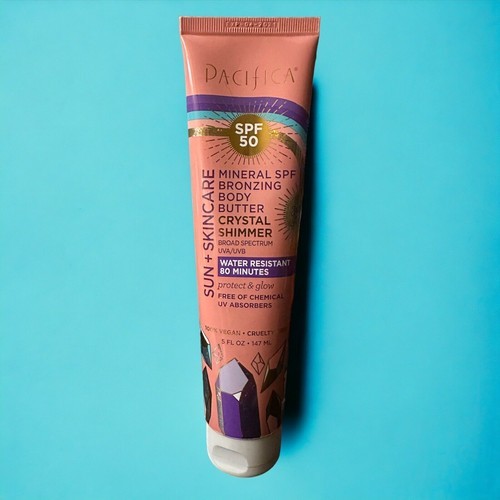 Pacifica Sun Skincare Mineral Bronzing Body Butter Crystal Shimmer SPF 5... - $24.95