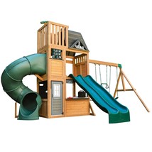 Swing Set Playset Outdoor Playground Wooden Backyard Equipment Children Kidkraft - £1,532.90 GBP