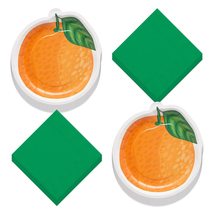 HOME &amp; HOOPLA Little Cutie Clementine Orange Citrus Party Paper Dessert Plates a - £12.67 GBP+