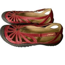 J Sport by Jambu Strappy Sandals Womens Sz 9M Red Vegan Leather Adjustab... - $18.62