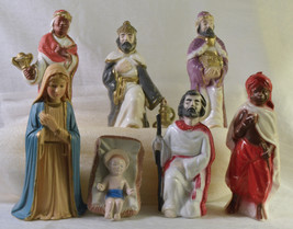 #0344 -- 7 piece Vintage Plastic Nativity set  - £19.98 GBP