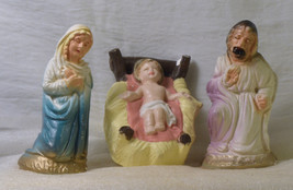 #0351 -- 3 piece Vintage Nativity - Holy Family - Plaster  - £7.99 GBP