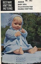 Vintage knitting pattern for dolls/reborns. 20 - 25 in Bestway 4004. PDF - $2.15