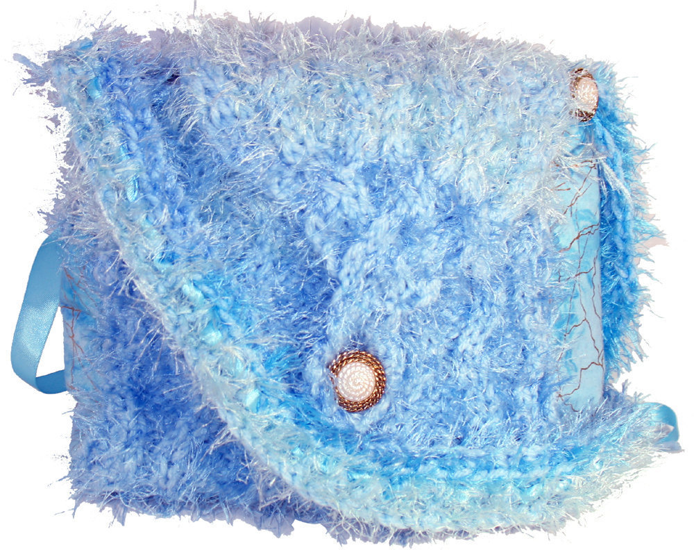Primary image for Blue Hand Knit Handbag