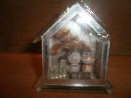Small Antique Oriental Glass and Plastic House with 2 People and  Carved... - $184.88 MXN